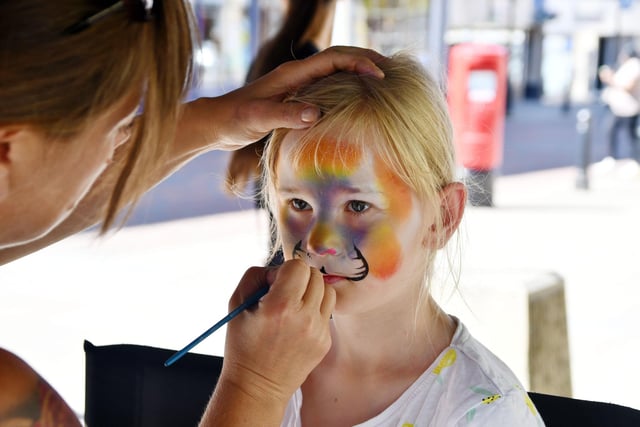 Face painting was one of the popular activities on offer