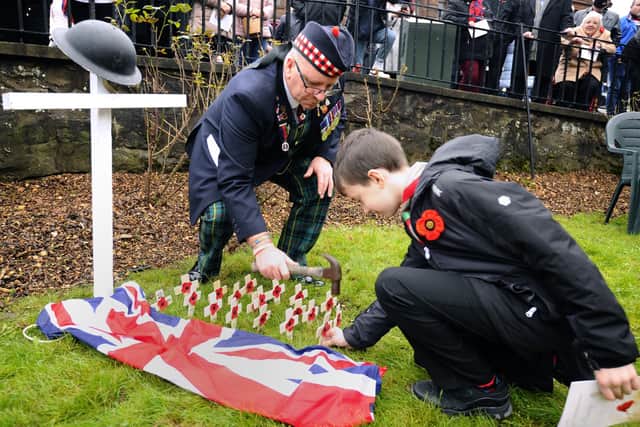 Bonnybridge Remembrance Service; 14/11/2021; Bonnybridge; War Memorial Gardens; Falkirk District; Scotland;

