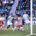 Ashley Hay nets Dundee's late winner against Falkirk on Saturday (Photo: Alan Harvey/SNS Group)