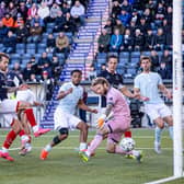 Ashley Hay nets Dundee's late winner against Falkirk on Saturday (Photo: Alan Harvey/SNS Group)