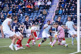 Ashley Hay nets Dundee's late winner against Falkirk on Saturday (Photo: Alan Harvey/SNS Group)