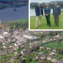 MSP Lorna Slater (inset with David Borthwick and Martin Gray from HES) has organised the meeting on Monday to discuss ways of mitigating run-off and pollution at Linlithgow Loch.