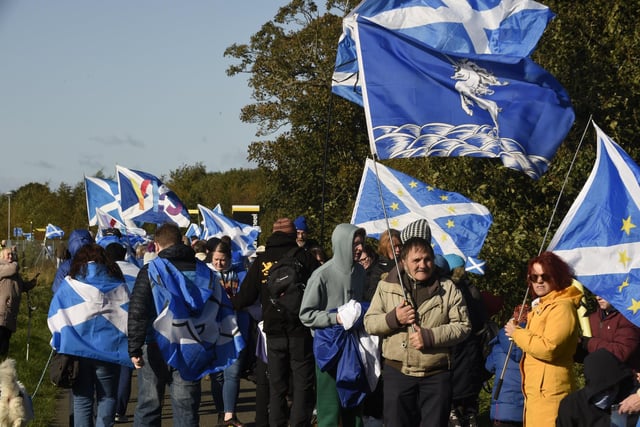 There were plenty of Saltires on display.