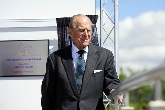 Prince Philip visits the Kelpies in 2017 (PIc: Michael Gillen)