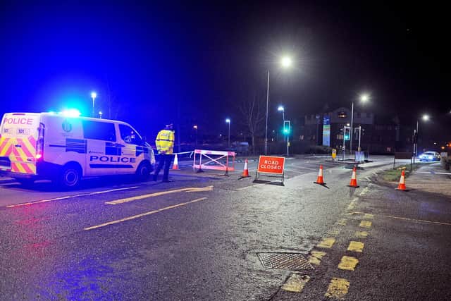 The scene of the crash in Ronades Road, Falkirk. Picture: Michael Gillen.