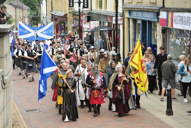 The High Street was transformed on Saturday by those taking part in the Battle of Falkirk commemorations