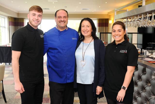 The Cirillo family from Ciro's at Glenbervie were celebrating after success at the Scottish Italian Awards 2022 - left to right, Cameron, Ciro, Nikki  and Fabi.
