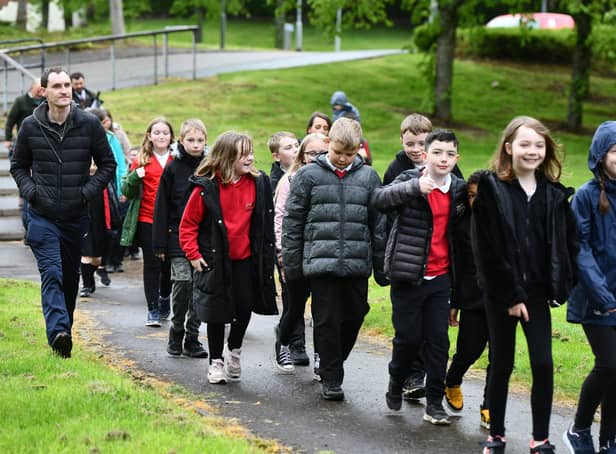 Bankier Primary School kicked off a week of health and wellbeing actiivities with a Big Fit Walk