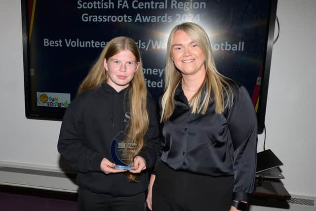 Bo'ness United CFC player and coach Jennifer Honeyford won the Best Volunteer in the Girls/Women's Football prize (Photo: Ian Sneddon)