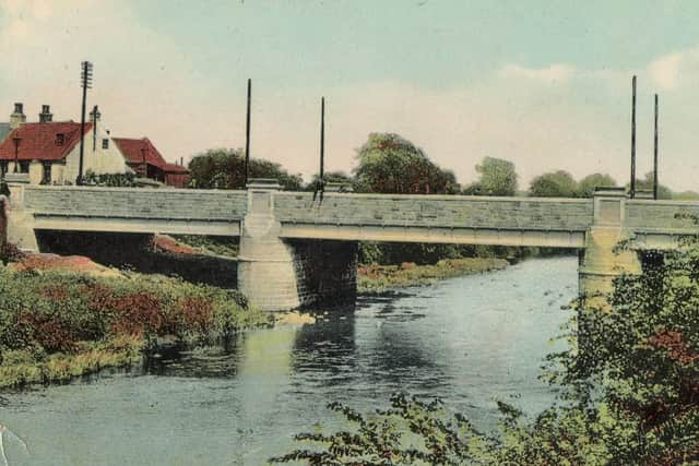 The new 1905  bridge over the Carron near the works.
