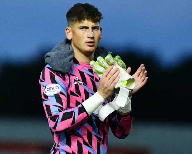 Goalkeeper Sam Long is on loan to Falkirk from Lincoln City for the season (Pic by Michael Gillen)