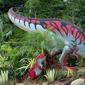 The dinosaurs have been create out of thousands of bricks. (Pic: contributed)