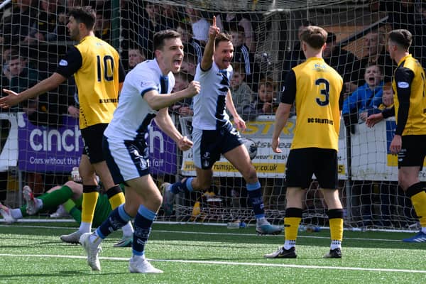 Liam Henderson netted a double for Falkirk before going off injured (Photo: Ian Sneddon)