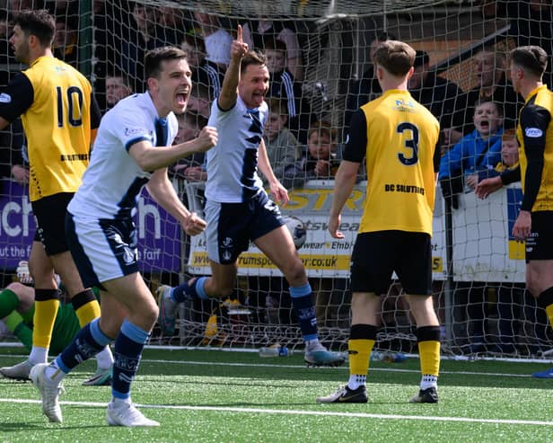 Liam Henderson netted a double for Falkirk before going off injured (Photo: Ian Sneddon)