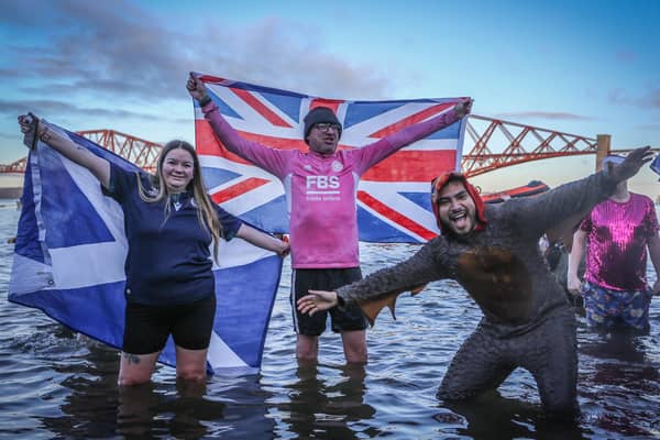Flying the flag for the Ferry and the town’s community Loony Dook, which saw hundreds braving the water to start the year with a brisk dip in the Forth. I guess it’s one way to chase away the hangover!