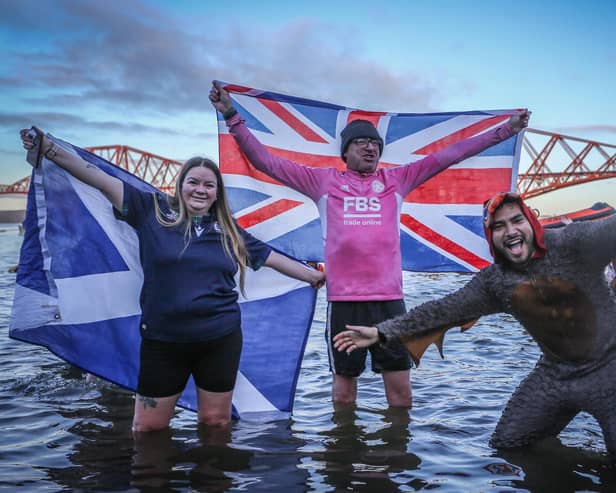 Flying the flag for the Ferry and the town’s community Loony Dook, which saw hundreds braving the water to start the year with a brisk dip in the Forth. I guess it’s one way to chase away the hangover!