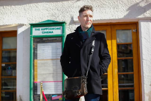 Actor Paul McGann outside the Hippodrome ahead of his HippFest 2022 appearance. Pic: Scott Louden.
