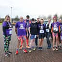 Some of those who came from all over the country to run the half marathon route despite the event being postponed at the last minute. These are all members of running group Team Bertie. Pic: Michael Gillen