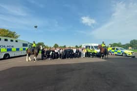 Police personnel visit Grangemouth High School to give pupils a first hand lesson on how they fight crime
(Picture: Submitted)
