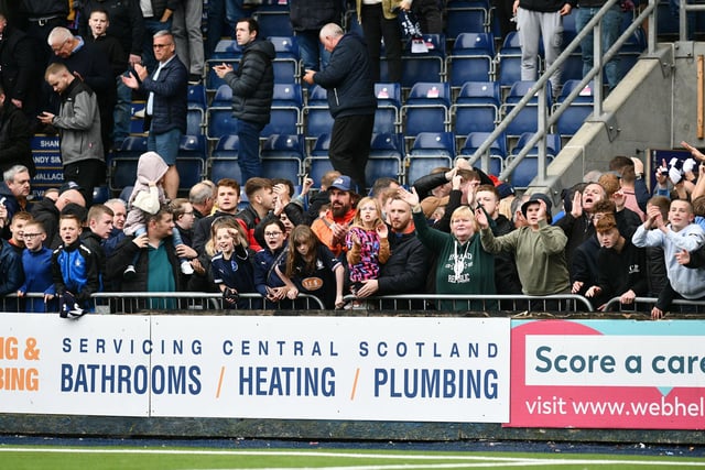 Falkirk fans at the end of the game.