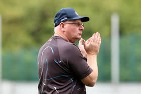 Falkirk manager John McGlynn on the touchline last weekend during the Bairns' 4-0 victory over Stenhousemuir (Photo: Michael Gillen)