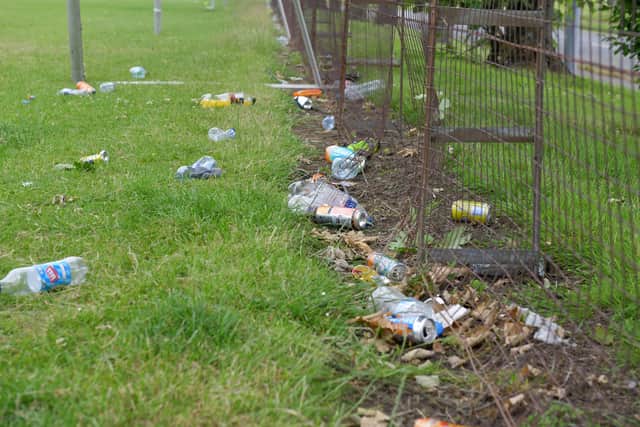 Rubbish has been dumped in playing fields and parks across the district