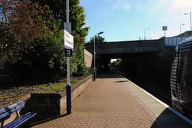 Train services from Falkirk Grahamston to Camelon have been disrupted by a track inspection. Picture: Gary Hutchison.