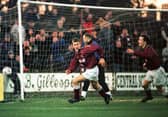 Kenny Miller scores for Stenhousemuir during his loan spell in 1999