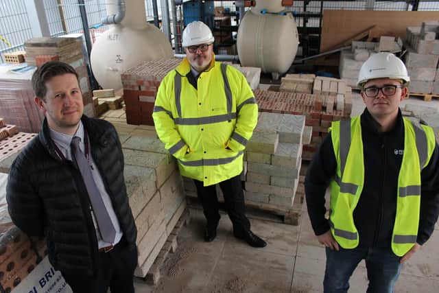 Stuart Taylor from Forth Valley College, William Smith, Regional Apprenticeship Manager (Scotland) at Persimmon Homes, and Daniel Courtney