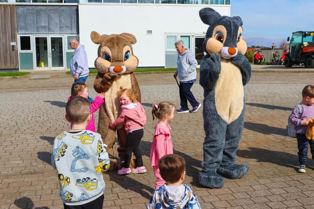 Meeting the bunnies at the Falkirk Wheel as part of the attraction's Easter celebrations.  (Pics: Scott Louden)