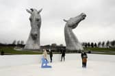The synthetic ice rink opened at the Helix on Saturday. Pic: Alan Murray