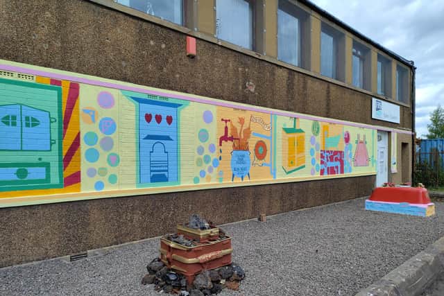 The Ironheart Mural on the site of a former foundry in Falkirk's Gowan Avenue.