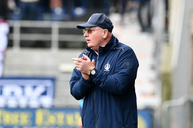 Picture Michael Gillen. FALKIRK. Falkirk Stadium. Falkirk FC v Montrose FC. Season 2023 - 2024. Matchday 8. SPFL cinch League One. John McGlynn.