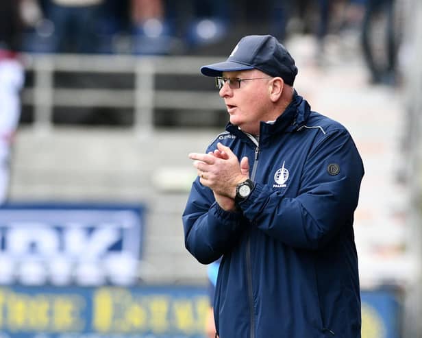 Picture Michael Gillen. FALKIRK. Falkirk Stadium. Falkirk FC v Montrose FC. Season 2023 - 2024. Matchday 8. SPFL cinch League One. John McGlynn.