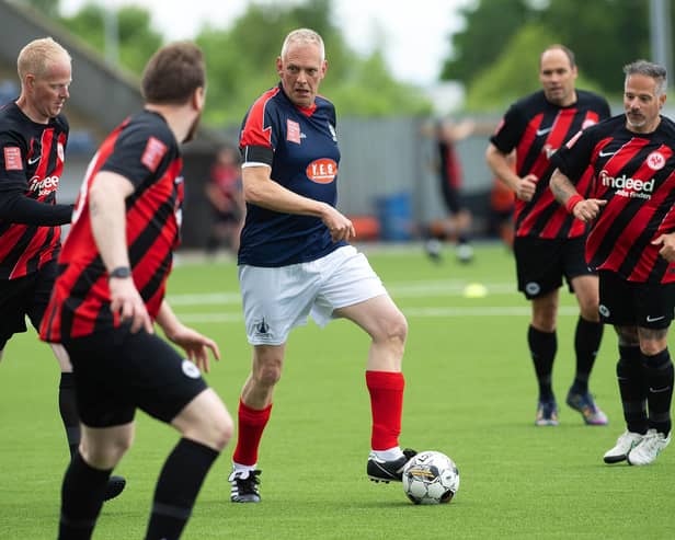 The Falkirk Foundation’s FFIT T8 team kicked off their Lava Cup campaign last summer with a match against German giants Eintracht Frankfurt (Photo: Garry F McHarg/FOCAL Scotland)