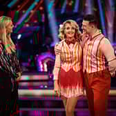 Strictly Come Dancing 2022, Tess Daly, Kaye Adams & Kai Widdrington, results show
Pic: BBC, Guy Levy