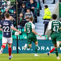 Falkirk's Jacob Murrell scores to make it 1-0 (Photo by Ross Parker/SNS Group)