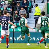 Falkirk's Jacob Murrell scores to make it 1-0 (Photo by Ross Parker/SNS Group)
