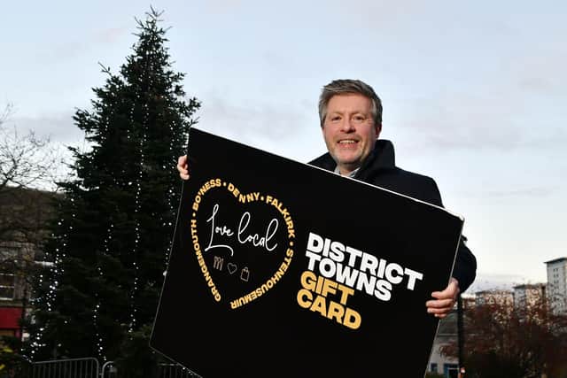 Love Falkirk have purchased £5000 worth of gift cards to help families in need across the district buy Christmas gifts this year. Pictured is Pastor Andrew McNinch of Falkirk Vineyard Church.   (Picture: Michael Gillen)