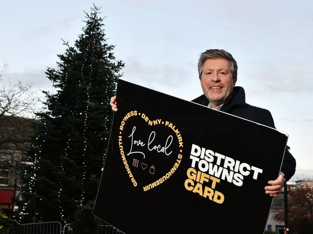 Love Falkirk have purchased £5000 worth of gift cards to help families in need across the district buy Christmas gifts this year. Pictured is Pastor Andrew McNinch of Falkirk Vineyard Church.   (Picture: Michael Gillen)