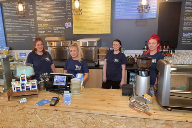 Staff at Bob and Berts in Falkirk have been preparing the café for it reopening for takeaway and sit-in customers on Thursday, July 16. Picture: Michael Gillen.