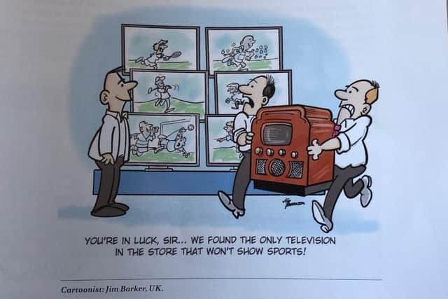 Jim's Olympic-themed cartoon in the book Toon In!  (Cartoonist: Jim Barker, UK)