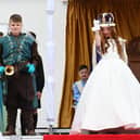 Kinneil Primary School delight the crowd with Age of the Vikings - and Queen Sophie Rutherford joins in.