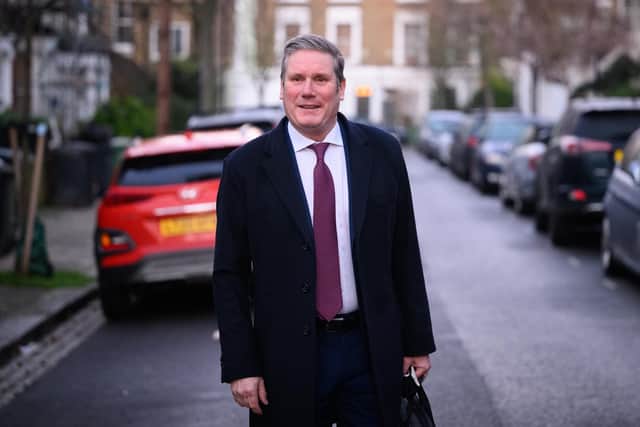 Labour Party leader Sir Keir Starmer leaves his home ahead of the weekly PMQ session in the House of Commons. Picture: Leon Neal/Getty Images