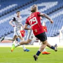 Falkirk’s Calvin Miller scores to make it 3-0 against Queen's Park (Photo by Roddy Scott/SNS Group)