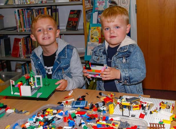 Harry, 7, and Jack, 2from Stenhousemuir get creative with Lego