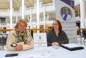 Michelle Thomson, Falkirk East MSP, and Diane MacIntyre from her office met constituents at a cost of living event last November in Callendar Square