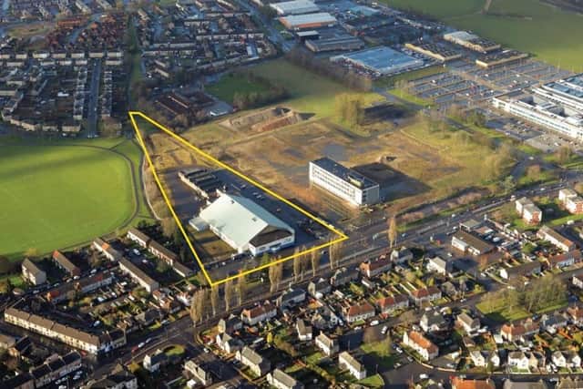 An aerial view of the former ice rink and indoor football centre being put on the market. Pic: Savills