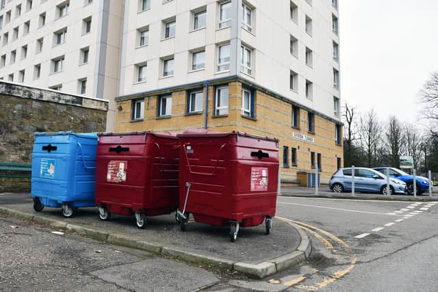Residents say the bins on the street are an eyesore but more importantly, a safety hazard. Pic: Michael Gillen
