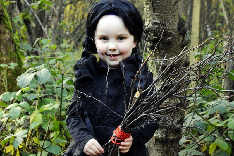 Belle Burton (4) created her own broomstick.